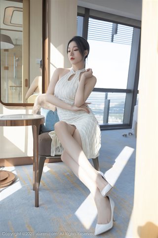 [XiuRen] No.4308 安然Maleah vestido branco de gaze ombro a ombro - 0032.jpg