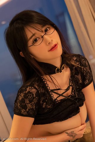 [XiuRen] No.4317 美七Mia Sous-vêtement en dentelle de soie noire Qinghai travel shoot - 0058.jpg