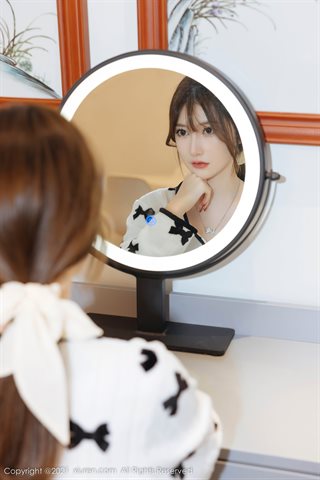 [XiuRen] No.4365 美桃酱 nyonya rumah Korea tema lilac pakaian stoking warna primer - 0001.jpg