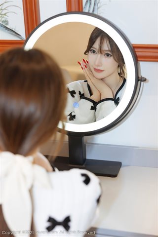 [XiuRen] No.4365 美桃酱 nyonya rumah Korea tema lilac pakaian stoking warna primer - 0003.jpg