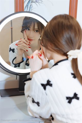 [XiuRen] No.4365 美桃酱 nyonya rumah Korea tema lilac pakaian stoking warna primer - 0024.jpg