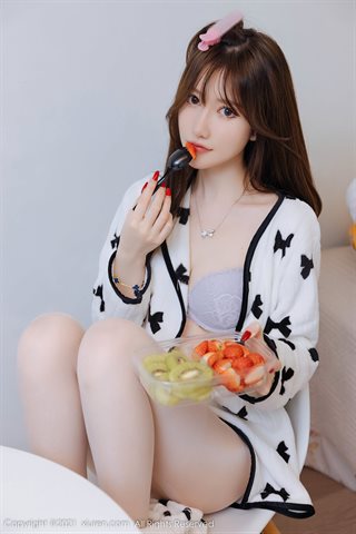 [XiuRen] No.4365 美桃酱 nyonya rumah Korea tema lilac pakaian stoking warna primer - 0071.jpg
