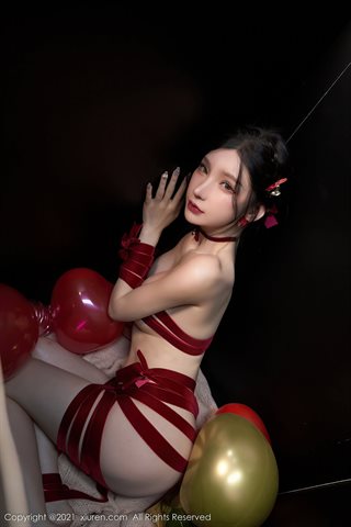 [XiuRen] No.4385 周于希Sally Christmas themed red ribbon - 0012.jpg