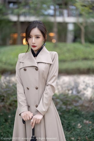 [XiuRen] No.4417 王馨瑶yanni เสื้อคลุมกันลม Apricot ชุดชั้นในผ้าคลุมหน้าสีดำ ผ้าไหมสีดำ - 0008.jpg