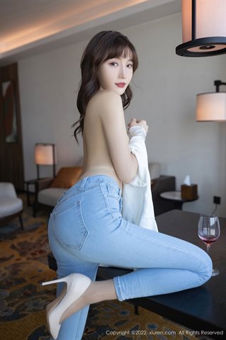 [XiuRen] No.4425 陆萱萱 white T jeans - 0021.jpg