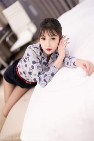 [XiuRen] No.4447 林星阑 Stewardess uniform series dark skirt black underwear gray stockings - 0063.jpg