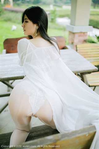 [XiuRen] No.4476 诗诗kiki roupa interior de renda branca com meias brancas - 0021.jpg