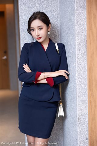 [XiuRen] No.4500 王馨瑶yanni Short skirt gray underwear with gray stockings - 0036.jpg