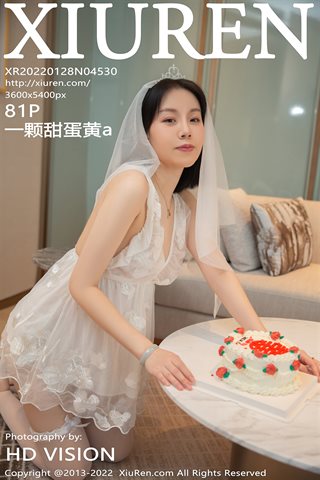[XiuRen] No.4530 一颗甜蛋黄a Wedding Anniversary Themed White Sheer Dress
