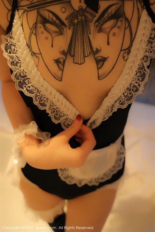 [XiuRen] No.4535 奶瓶 White coat and black lace underwear with black silk - 0078.jpg