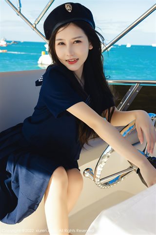 [XiuRen] No.4536 尹甜甜 Offshore yacht photography dark long dress white lingerie - 0001.jpg
