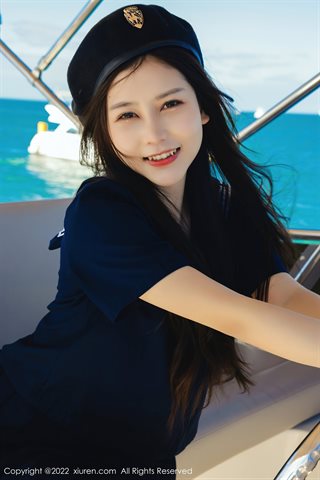 [XiuRen] No.4536 尹甜甜 Fotografi kapal pesiar lepas pantai gaun panjang gelap pakaian dalam putih - 0003.jpg