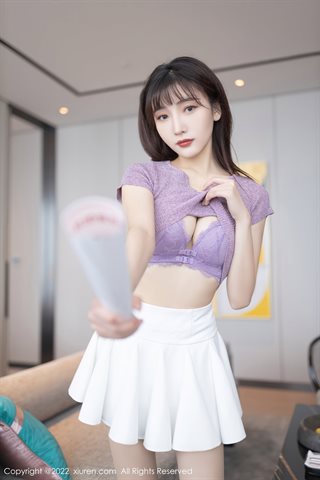 [XiuRen] No.4570 陆萱萱 Cosplay Cat Top White Short Skirt Primary Color Stockings - 0039.jpg
