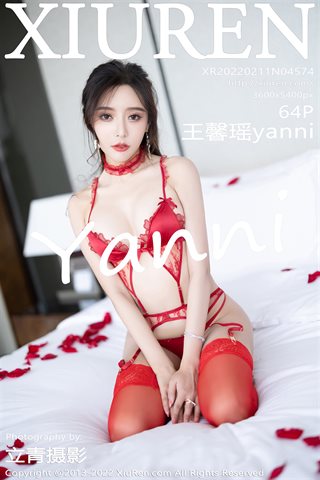 [XiuRen] No.4574 王馨瑶yanni 블랙 실크와 레드 실크로 된 속옷