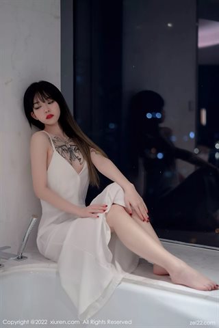 [XiuRen秀人网] No.4611 奶瓶 Белое платье-комбинация из тюля - 0019.jpg