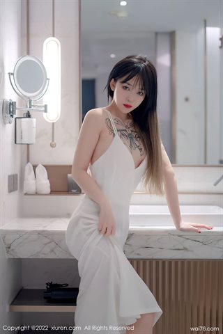 [XiuRen秀人网] No.4611 奶瓶 Белое платье-комбинация из тюля - 0026.jpg