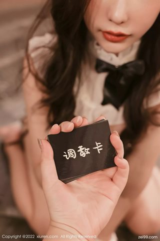 [XiuRen秀人网] No.4650 尹甜甜 trang phục hầu gái màu đen - 0003.jpg