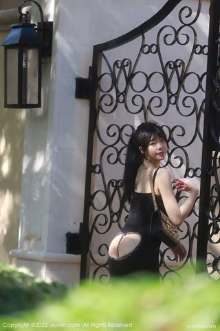 [XiuRen秀人网] No.4752 佘贝拉bella Hainan Island Travel Photography Black Suspender Dress - 0023.jpg