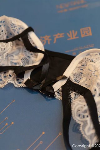 [XiuRen秀人网] No.4775 王雨纯 Черно-белое кружевное платье в тон с черным шелком - 0044.jpg