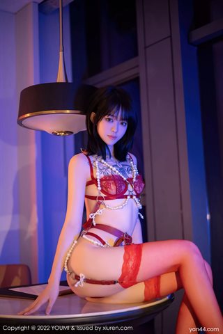 [XiuRen秀人网] No.4805 奶瓶 Red lace underwear with red stockings - 0030.jpg