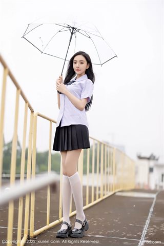 [XiuRen秀人网] No.4819 王馨瑶yanni Black short skirt green gray underwear with white stockings - 0001.jpg