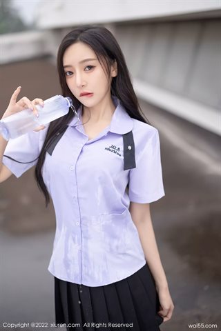 [XiuRen秀人网] No.4819 王馨瑶yanni Váy ngắn màu đen màu xanh lá cây đồ lót màu xám với tất trắng - 0021.jpg