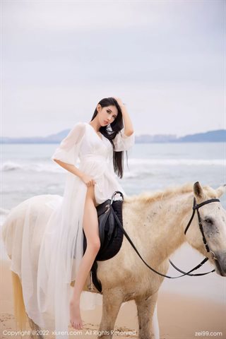 [XiuRen秀人网] No.4829 葛征 Белое длинное платье Желтое бикини - 0015.jpg