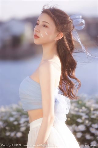 [XiuRen秀人网] No.4888 tina_甜仔 Blaues Kleid mit weißem Kleid - 0005.jpg