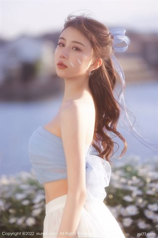 [XiuRen秀人网] No.4888 tina_甜仔 Gaun biru dengan gaun putih - 0006.jpg