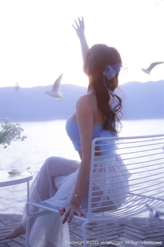 [XiuRen秀人网] No.4888 tina_甜仔 Blaues Kleid mit weißem Kleid - 0014.jpg