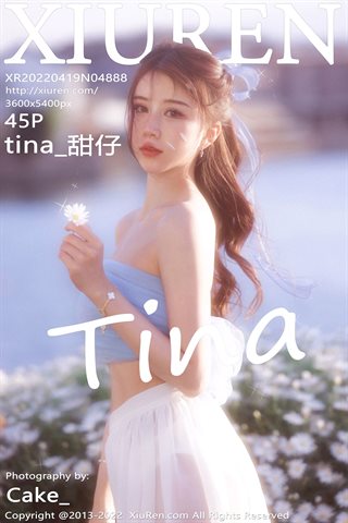 [XiuRen秀人网] No.4888 tina_甜仔 فستان أزرق مع فستان أبيض