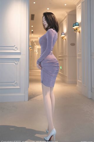 [XiuRen秀人网] No.4890 安然anran Abito viola con seducenti calze di colore primario - 0072.jpg