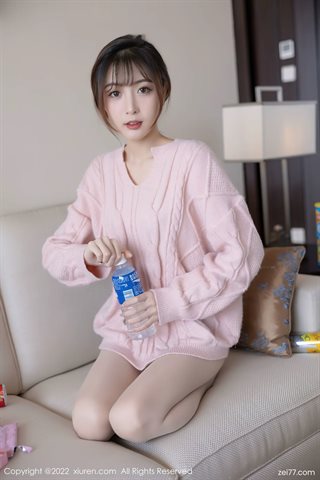 [XiuRen秀人网] No.4902 林星阑 Suéter de manga comprida de renda com meias de cor primária - 0026.jpg