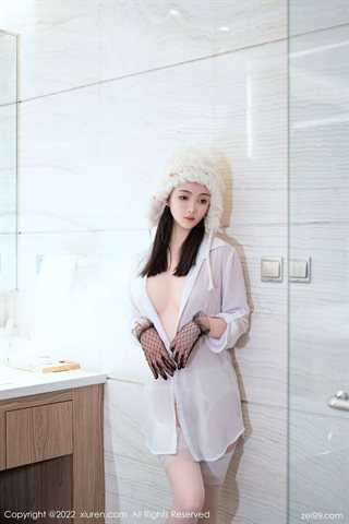 [XiuRen秀人网] No.4906 summer宝宝 White sheer top with white stockings - 0034.jpg