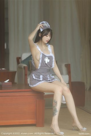 [XiuRen秀人网] No.4924 佘贝拉bella Trang phục cô hầu gái xám - 0011.jpg