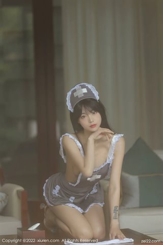 [XiuRen秀人网] No.4924 佘贝拉bella Trang phục cô hầu gái xám - 0019.jpg