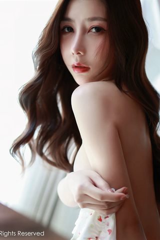 [XiuRen秀人网] No.4932 尹甜甜 camicia da notte bianca vestito a pois rossi - 0035.jpg
