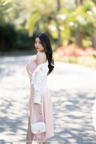 [XiuRen秀人网] No.5088 杨晨晨Yome vestido camisero rosa brillante - 0010.jpg