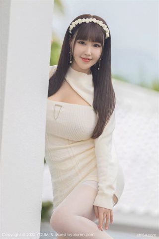 [YOUMI尤蜜荟] Vol.743 朱可儿Flora White short dress with white stockings - 0019.jpg